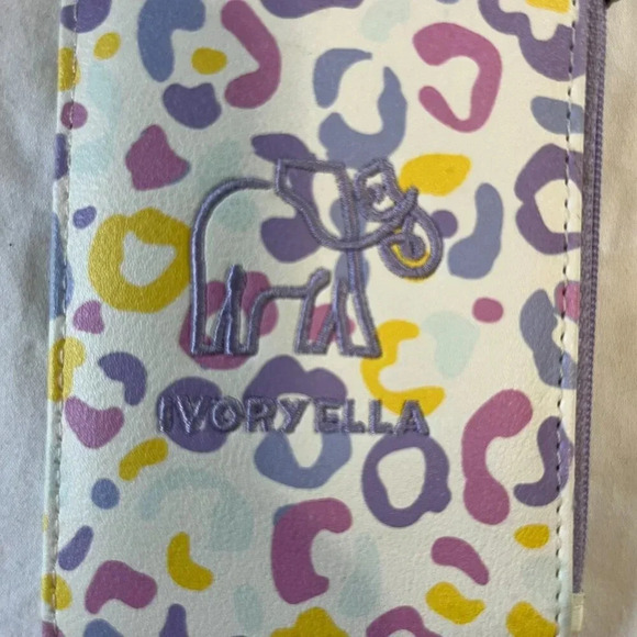 Ivory Ella | White, Purple, Yellow, Pink Cheetah Print Slim Wallet - Picture 2 of 5